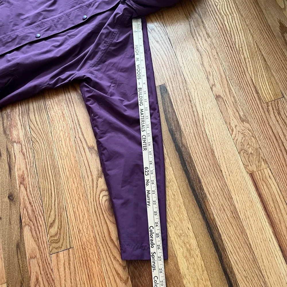 Vibrant Purple Hooded Raincoat Trench coat - Picture 7 of 8